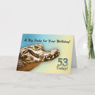 53e Birthday-kaart met glimlachende alligator Kaart