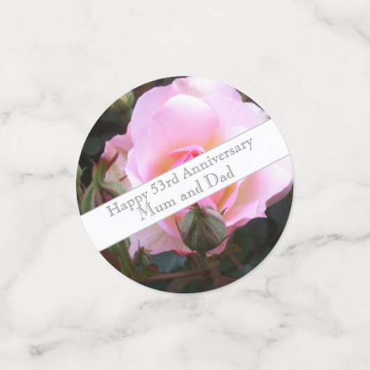 53e bruiloft Jubileum Roze Rose Confetti (Kleine voorkant)