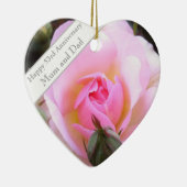 53e bruiloft Jubileum Roze Rose Keramisch Ornament (Rechts)