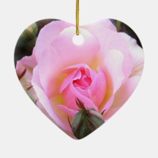 53e bruiloft Jubileum Roze Rose Keramisch Ornament (Achterkant)