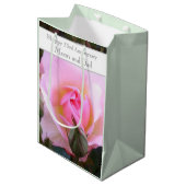 53e bruiloft Jubileum Roze Rose Medium Cadeauzakje (Voorkant Gekanteld)