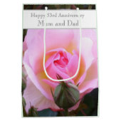 53e bruiloft Jubileum Roze Rose Medium Cadeauzakje (Achterkant)