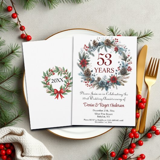 53e bruiloft Jubileum Winter Kaart