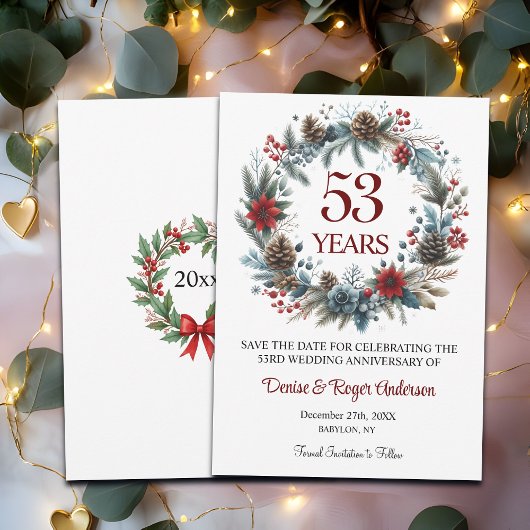 53e bruiloft Jubileum Winter Save The Date