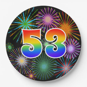 53e Evenement - Leuk, Kleurrijk, Vet, Regenboog 53 Papieren Bordje