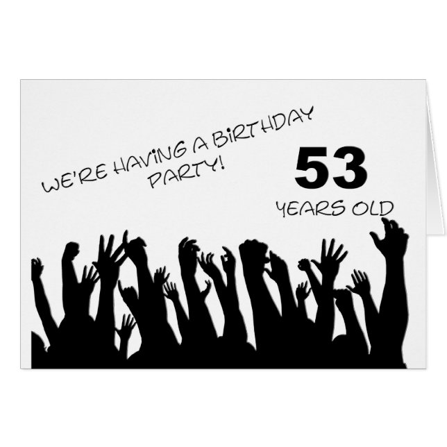 53e partijuitnodiging met een vrolijke menigte (Voorkant Horizontaal)