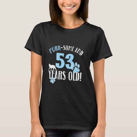 53e verjaardag 53 jaar oud kat moeder kat liefhebb t-shirt (Voorkant)