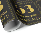 53e verjaardag ~ Art Deco geïnspireerd look "53",  Cadeaupapier (Rol Hoek)