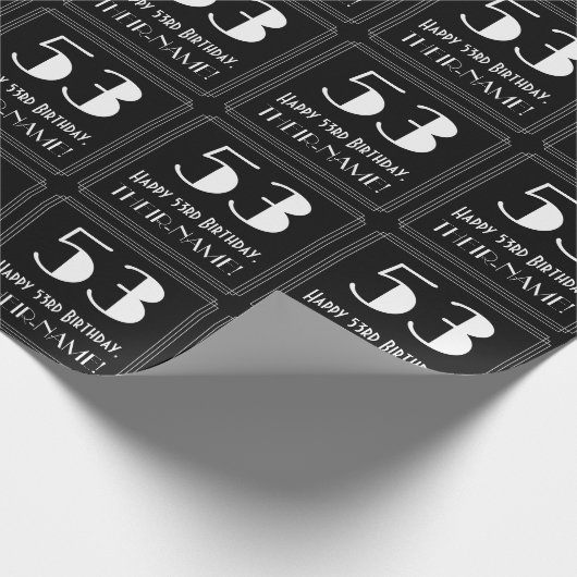 53e verjaardag - Art Deco geïnspireerd look "53",  Cadeaupapier (Hoek)