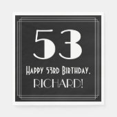 53e verjaardag ~ Art Deco geïnspireerd look "53", Servet (Voorkant)