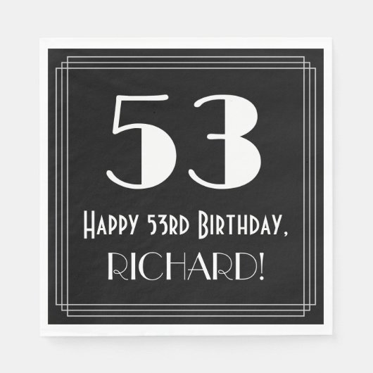 53e verjaardag ~ Art Deco geïnspireerd look "53",  Servet (Voorkant)