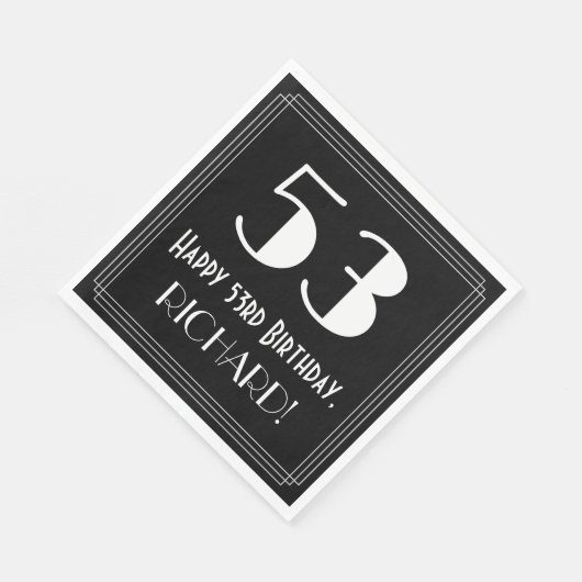 53e verjaardag ~ Art Deco geïnspireerd look "53", Servet (Hoek)