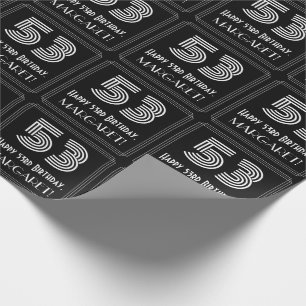 53e verjaardag: Art Deco Geïnspireerde look "53"  Cadeaupapier