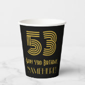 53e verjaardag: Art Deco Geïnspireerde look "53" e Papieren Bekers (Voorkant)