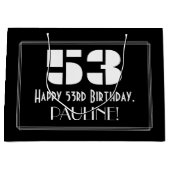 53e verjaardag ~ Art Deco Geïnspireerde look "53"  Groot Cadeauzakje (Voorkant)