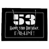 53e verjaardag ~ Art Deco Geïnspireerde look "53"  Groot Cadeauzakje (Achterkant)