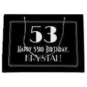 53e verjaardag: Art Deco Geïnspireerde stijl "53", Groot Cadeauzakje (Voorkant)