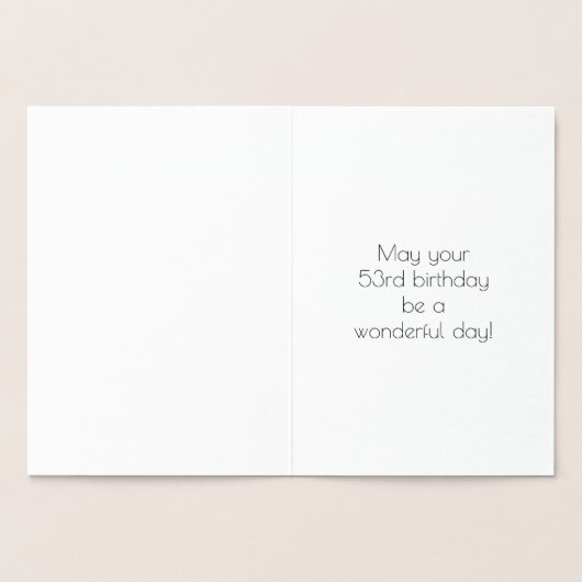 53e verjaardag ~ Art Deco-stijl "53" & aangepaste  Folie Kaarten (Binnen)