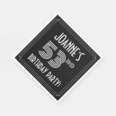 53e verjaardag: Art Deco Style + aangepaste naam Servet (Hoek)