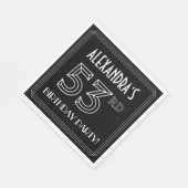 53e verjaardag: Art Deco Style + aangepaste naam Servet (Hoek)