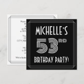 53e verjaardag: Art Deco Style met aangepaste naam Kaart (Voorkant / Achterkant)
