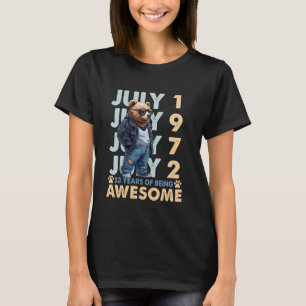 53e verjaardag Beer Legends juli 1972 53 jaar oud T-shirt