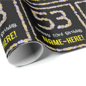 53e verjaardag: Floral Flowers Number, Custom Name Cadeaupapier (Rol Hoek)