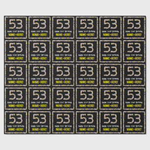 53e verjaardag: Floral Flowers Number, Custom Name Cadeaupapier