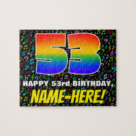53e verjaardag — Fun, Colorful Music Symbols & "53 Legpuzzel