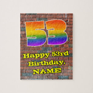 53e verjaardag: Fun Graffiti-geïnspireerde regenbo Legpuzzel