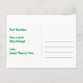 53e verjaardag: Fun Hearts-patroon, Regenboog 53 Briefkaart (Achterkant)