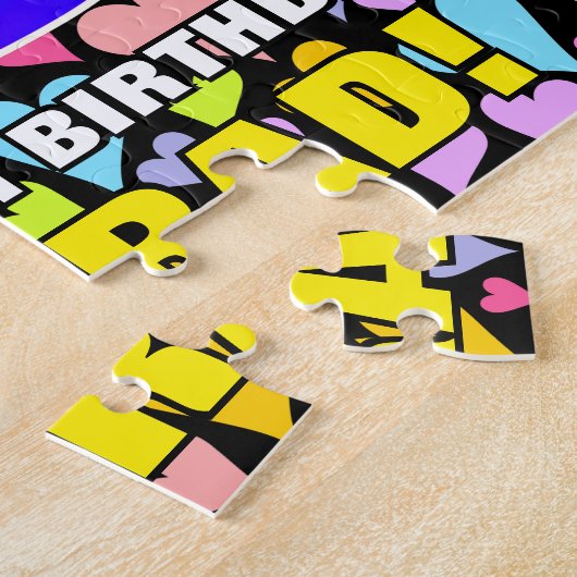 53e verjaardag — Fun, liefhebbende hartvormen + "5 Legpuzzel (Zijkant)