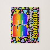 53e verjaardag — Fun, liefhebbende hartvormen + "5 Legpuzzel (Verticaal)
