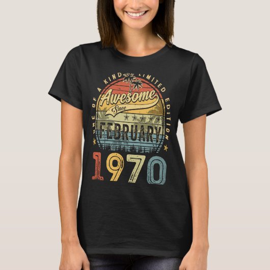 53e verjaardag Geweldige sinds februari 1970 53 ja T-shirt (Voorkant)