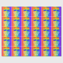 53e verjaardag: kleurrijk, vun regenboogpatroon # 