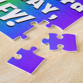 53e verjaardag: kleurrijk, vun regenboogpatroon # legpuzzel (Zijkant)