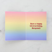 53e verjaardag: kleurrijke regenboog # 53, Naam va Kaart (Binnen)