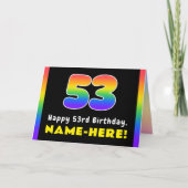53e verjaardag: kleurrijke regenboog # 53, Naam va Kaart (Voorkant)