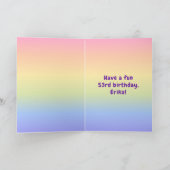 53e verjaardag: kleurrijke regenboog # 53, Naam va Kaart (Binnen)