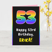 53e verjaardag: kleurrijke regenboog # 53, Naam va Kaart (Gele Bloem)