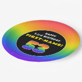 53e verjaardag: kleurrijke regenboog # 53, Naam va Papieren Bordje (Gekanteld)