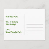 53e verjaardag – leuk vuurwerkpatroon + regenboog  briefkaart (Achterkant)