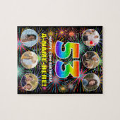 53e verjaardag: Leuke regenboog #, aangepaste naam Legpuzzel (Horizontaal)