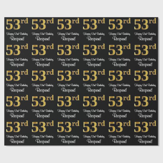 53e verjaardag: luxe luxe Faux Gold-look # Cadeaupapier (Vlak)