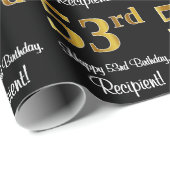 53e verjaardag: luxe luxe Faux Gold-look # Cadeaupapier (Rol Hoek)