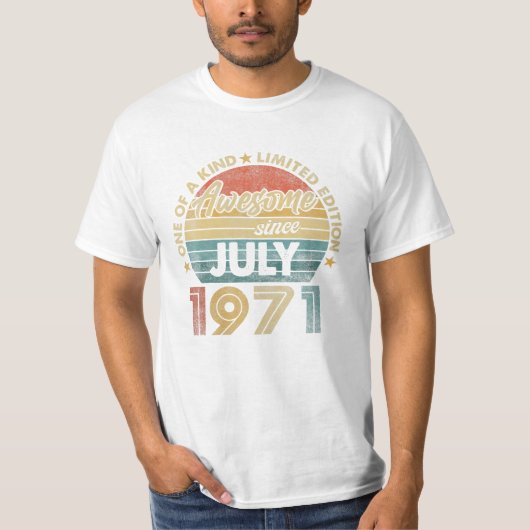 53e verjaardag Mannen Geweldige 1971 T-shirt (Voorkant)