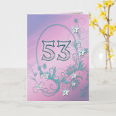 53e verjaardag met diamantsterren kaart (Gele Bloem)