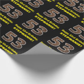 53e verjaardag: Naam & Faux Wood Grain Patroon "53 Cadeaupapier (Hoek)