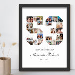 53e verjaardag nummer 53 aangepaste fotocollage poster<br><div class="desc">Vier 53ste verjaardag met dit gepersonaliseerde nummer 53 fotocollage poster. Dit aanpasbare geschenk is ook perfect voor trouwdag. Het is een geweldige manier om waardevolle herinneringen van je bruiloft en getrouwd leven weer te geven. Het poster bevat een collage van foto's die die speciale momenten vastleggen, en het kan worden...</div>