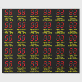 53e verjaardag: Red Digital Clock Style "53" + naa Cadeaupapier